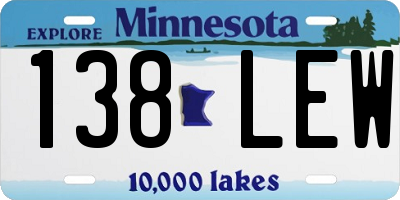 MN license plate 138LEW