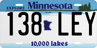 MN license plate 138LEY