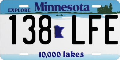 MN license plate 138LFE