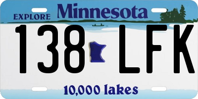 MN license plate 138LFK