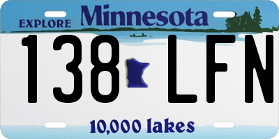 MN license plate 138LFN