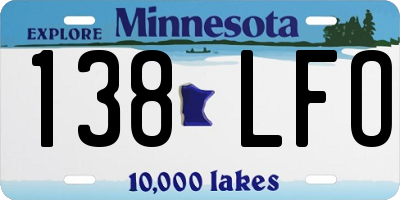 MN license plate 138LFO