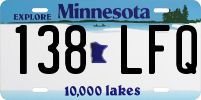 MN license plate 138LFQ