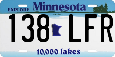 MN license plate 138LFR