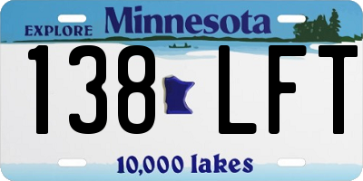 MN license plate 138LFT