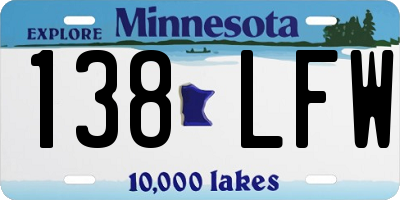 MN license plate 138LFW