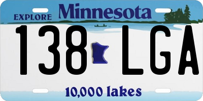 MN license plate 138LGA
