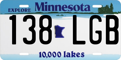 MN license plate 138LGB