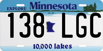 MN license plate 138LGC