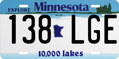 MN license plate 138LGE
