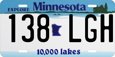 MN license plate 138LGH
