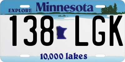 MN license plate 138LGK
