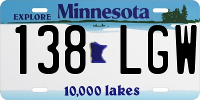 MN license plate 138LGW