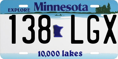 MN license plate 138LGX