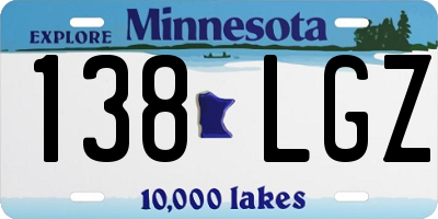 MN license plate 138LGZ