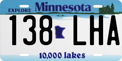 MN license plate 138LHA