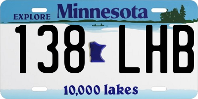 MN license plate 138LHB