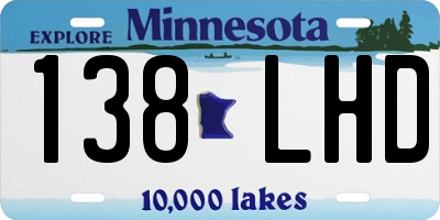 MN license plate 138LHD