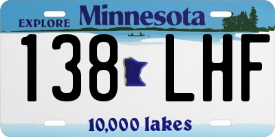 MN license plate 138LHF