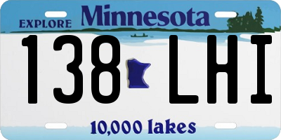 MN license plate 138LHI