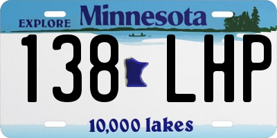 MN license plate 138LHP