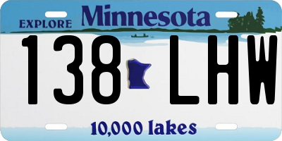 MN license plate 138LHW