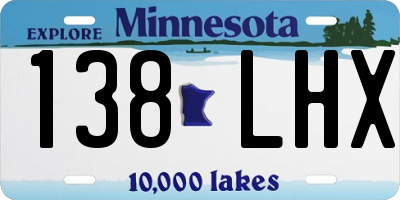 MN license plate 138LHX