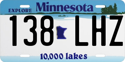 MN license plate 138LHZ