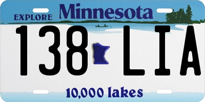 MN license plate 138LIA