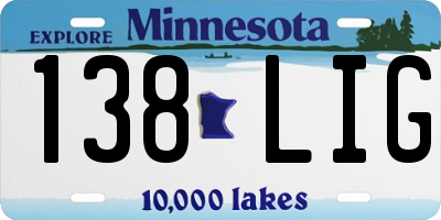 MN license plate 138LIG