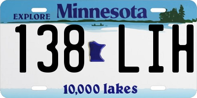 MN license plate 138LIH