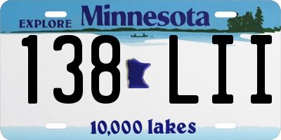 MN license plate 138LII
