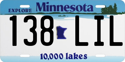 MN license plate 138LIL