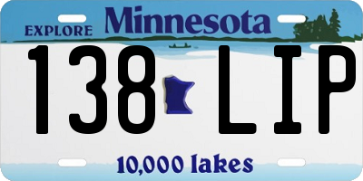 MN license plate 138LIP