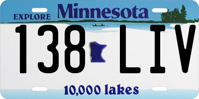 MN license plate 138LIV