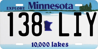 MN license plate 138LIY