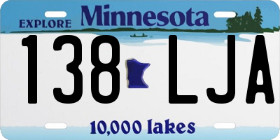 MN license plate 138LJA