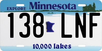 MN license plate 138LNF