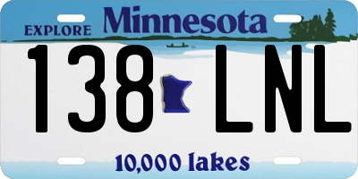 MN license plate 138LNL
