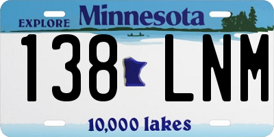 MN license plate 138LNM