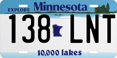 MN license plate 138LNT