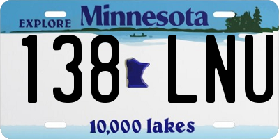 MN license plate 138LNU