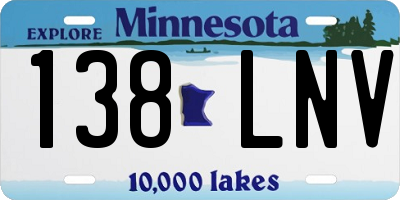MN license plate 138LNV
