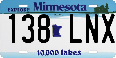 MN license plate 138LNX