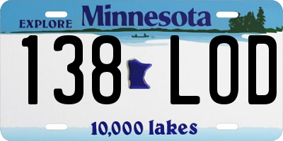 MN license plate 138LOD