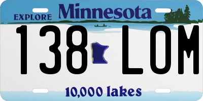 MN license plate 138LOM