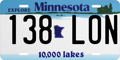 MN license plate 138LON