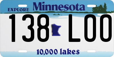 MN license plate 138LOO