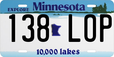 MN license plate 138LOP