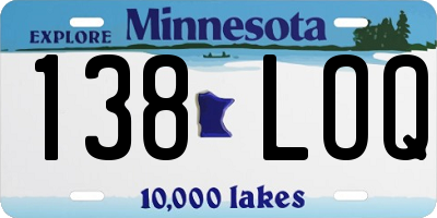 MN license plate 138LOQ